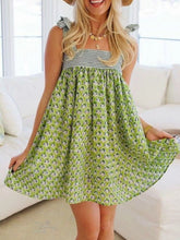 Floral print tie shoulder summer dress with sleeveless design and polyester fabric