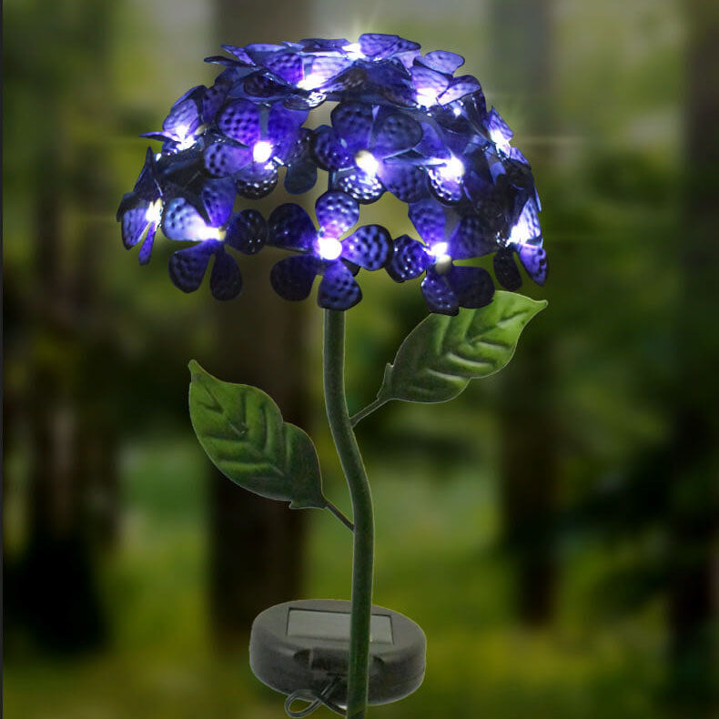 Lámpara LED de exterior con forma de hortensia, decorativa, moderna, resistente al agua y con energía solar 