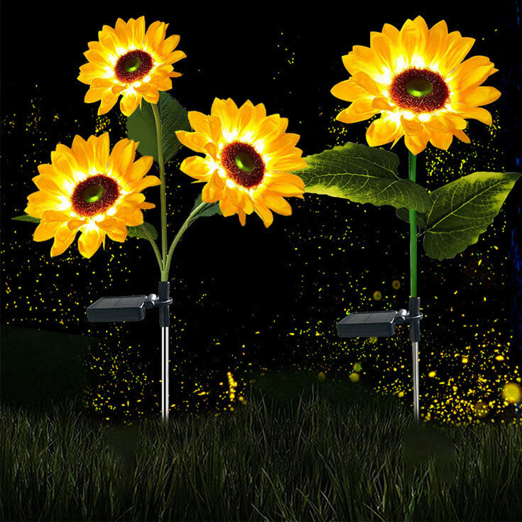 Solar Sunflower LED Outdoor Lawn Decorative Ground Plug Light