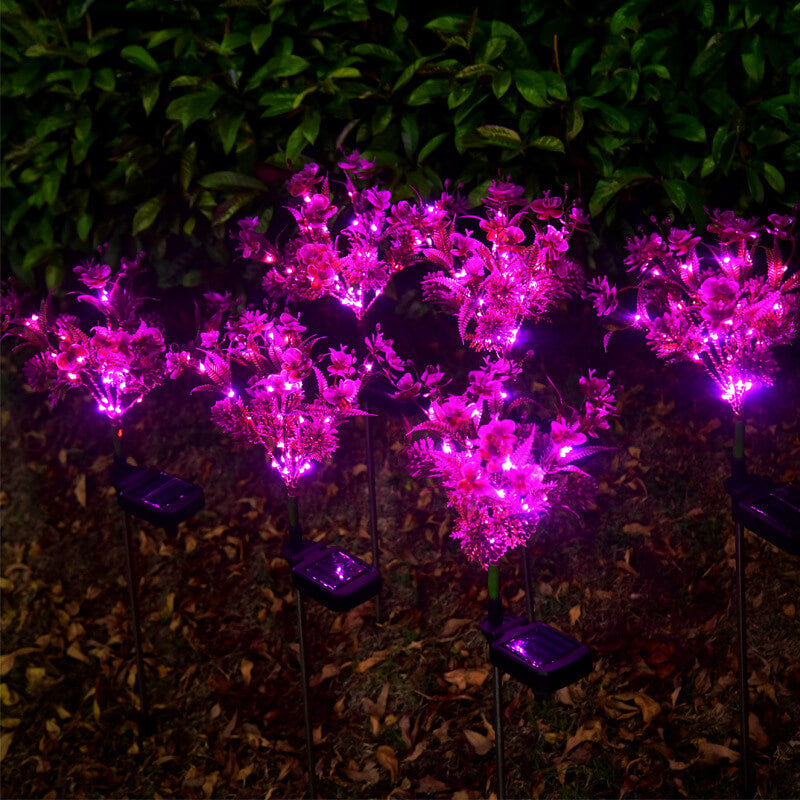 Luz LED decorativa para césped, suelo, simulación de flor de Phalaenopsis, para exteriores, con energía solar 