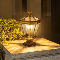 Contemporary Industrial Waterproof Copper Glass 1-Light Lawn Landscape Light For Outdoor Patio