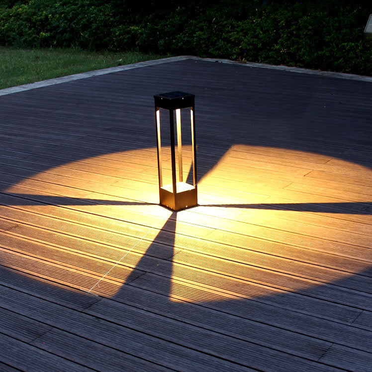 Modern Simple Solar Square Frame LED Outdoor Lawn Garden Landscape Light