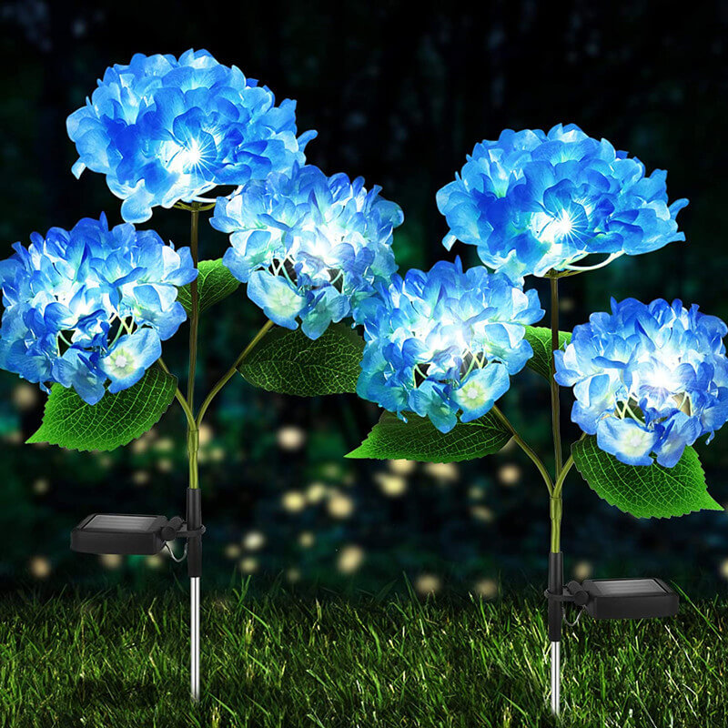 Outdoor Solar Simulation Hydrangea LED Garden Lawn Ground Insert Landscape Light