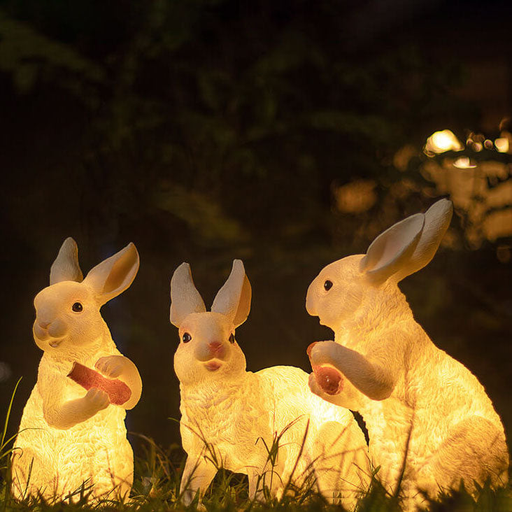 Solar Modern Plexiglass Rabbit 1-Light Outdoor Landscape Light