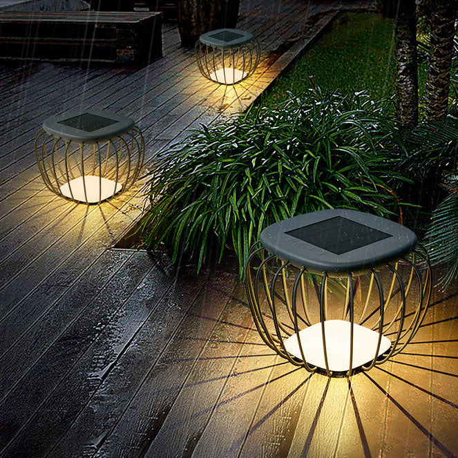 Solar Creative Minimalist PE Cage Decoration LED Outdoor Landscape Light