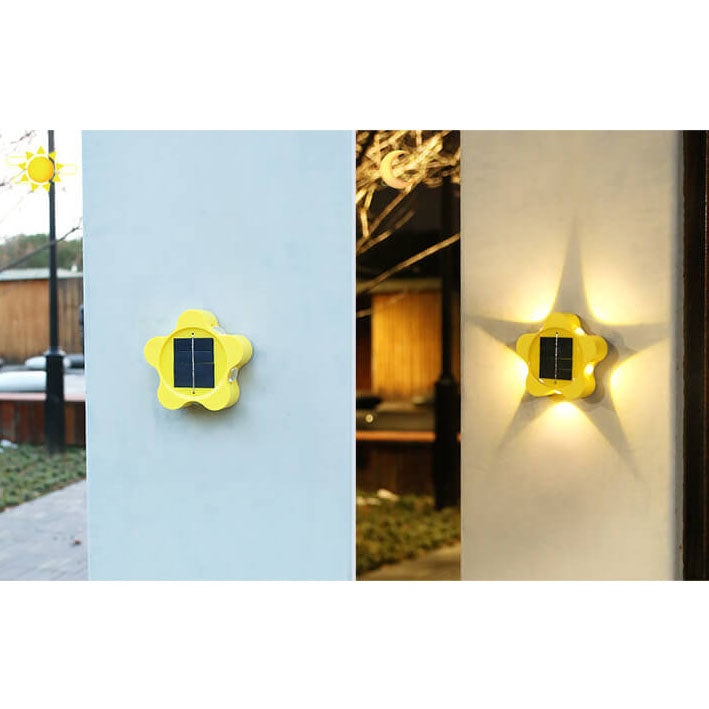 Solar Pentagram Garden Waterproof LED Outdoor Light Wall Sconce Lamp