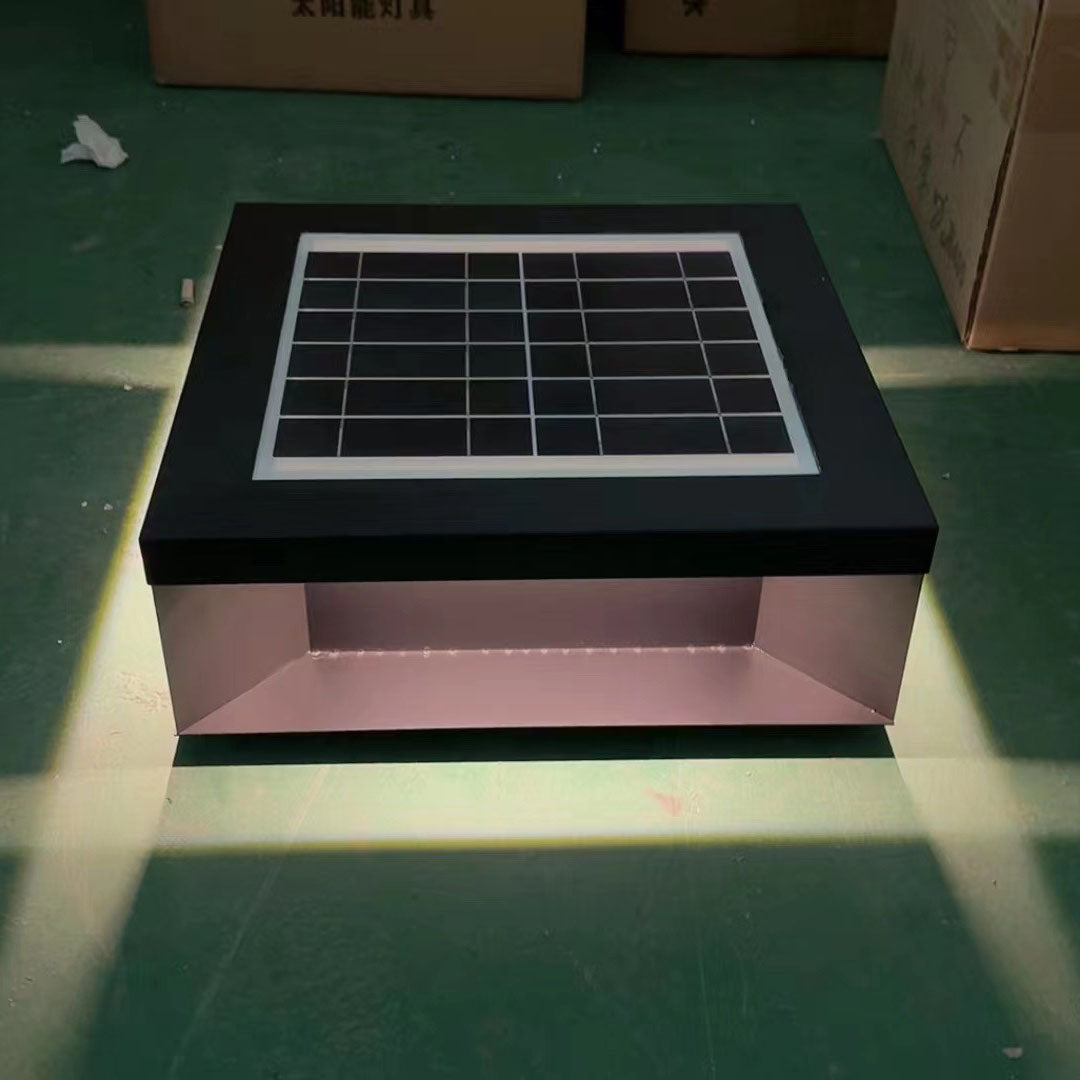 Solar Modern Simple Glass Cuboid LED Outdoor Landscape Light