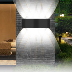 Modern Black Aluminum Waterproof Outdoor Patio LED Wall Sconce Lamp