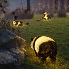 Lampe de paysage à LED en forme d'animal panda en résine créative contemporaine pour jardin