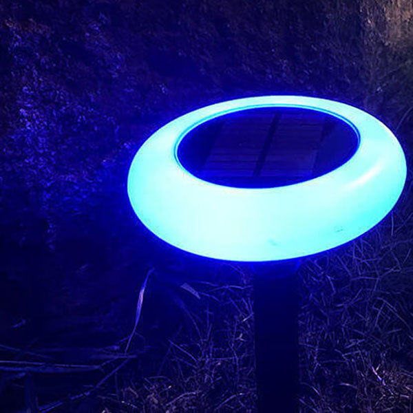 Lámpara LED para jardín exterior con 7 colores simples y redonda con forma de flor de ciruelo 