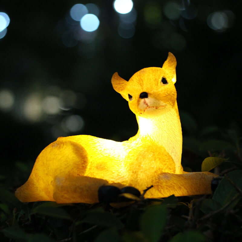 Lampe de jardin à LED solaire en résine en forme d'animal créative et étanche 