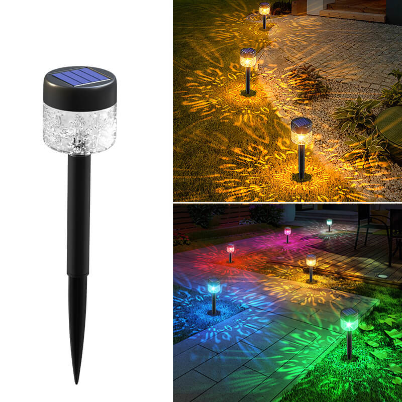 Lámpara LED solar RGB de cabeza redonda moderna para jardín y césped para exteriores 