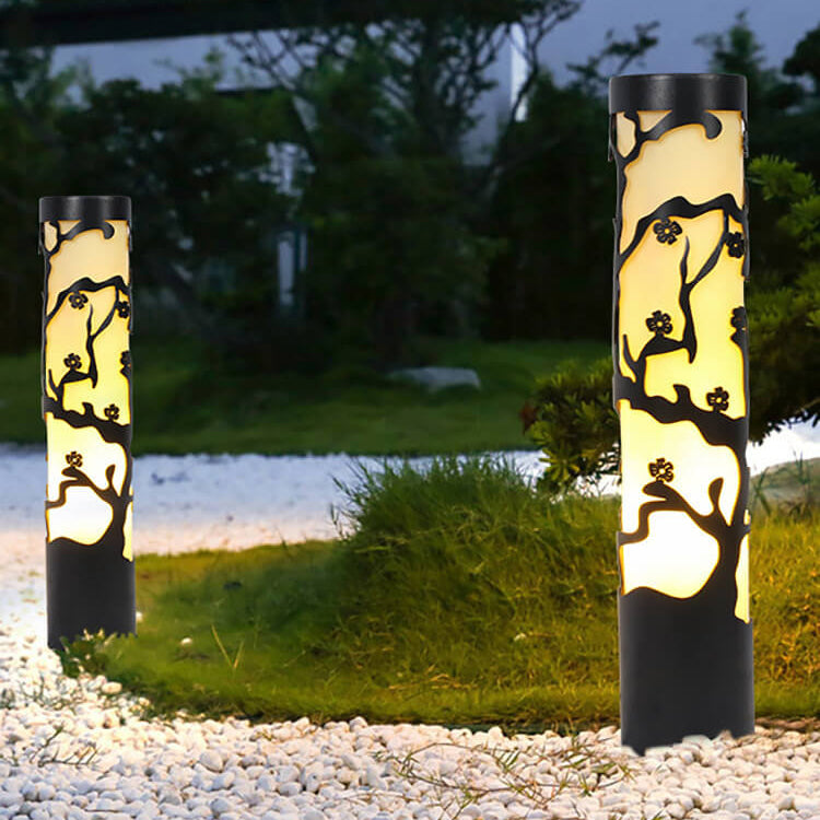 Éclairage de paysage extérieur à LED en acier galvanisé cylindrique imitation Lucite pour pelouse 