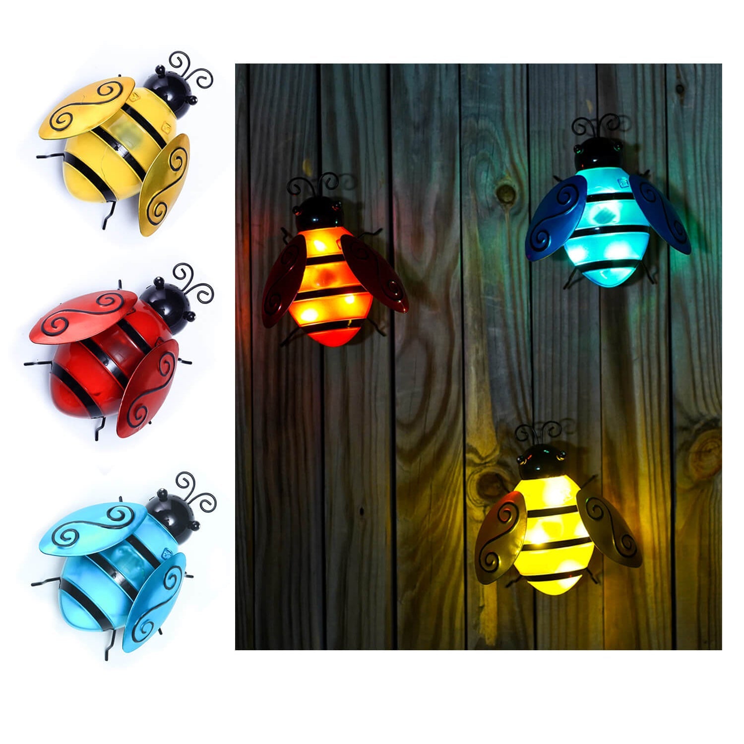 Outdoor Solar Waterproof Plastic Animal Bee Decor LED Lawn Landscape Light