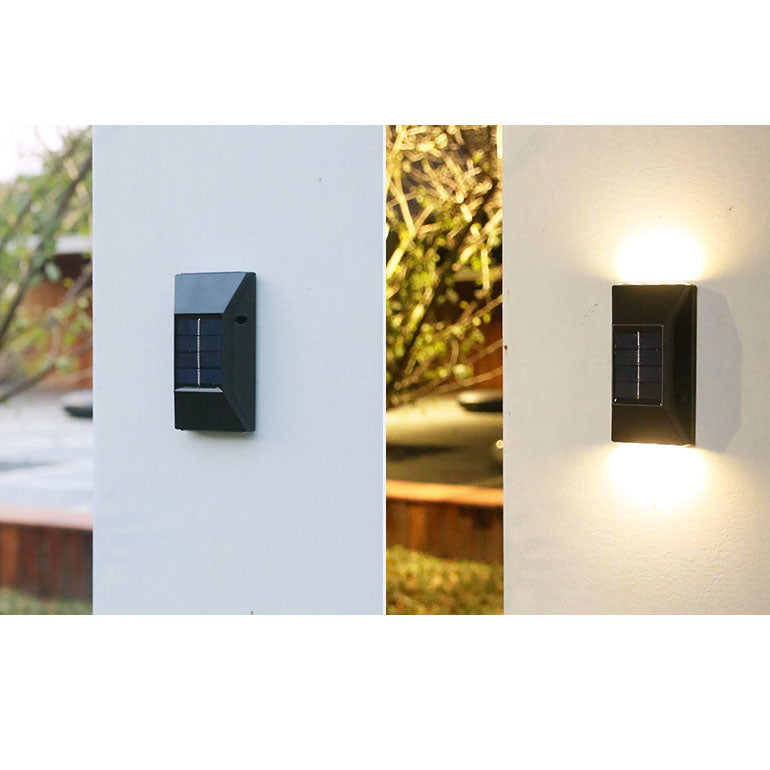 Modern Up Down Luminous Solar LED Outdoor Waterproof Garden Landscape Wall Sconce Lamp