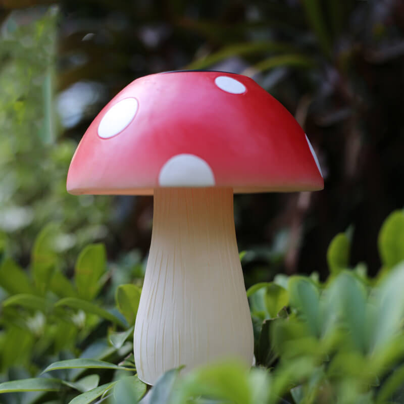 Lampe solaire de jardin à LED en résine en forme de champignon, imperméable, pour extérieur 