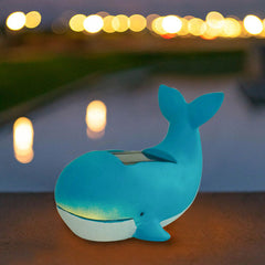 Lampe solaire créative en résine en forme de baleine pour extérieur 