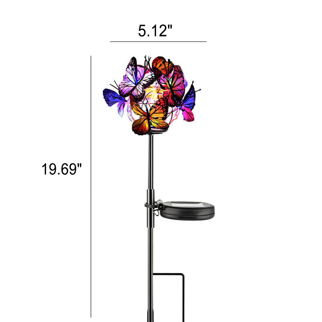 Lámpara LED solar decorativa con forma de mariposa, moderna y creativa, resistente al agua, para exteriores, para patio y césped 