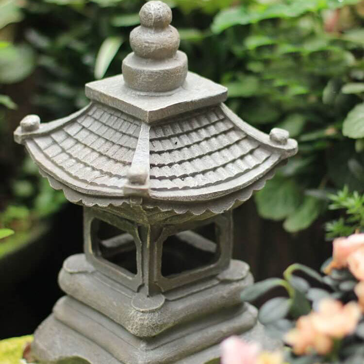 Japanese Zen Solar Waterproof Pagoda Stone LED Outdoor Garden Decoration Landscape Light