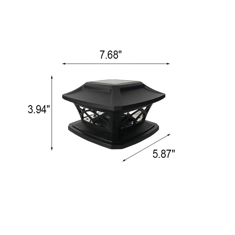 Farol de poste cuadrado creativo solar LED para exteriores, luz de paisaje para jardín 