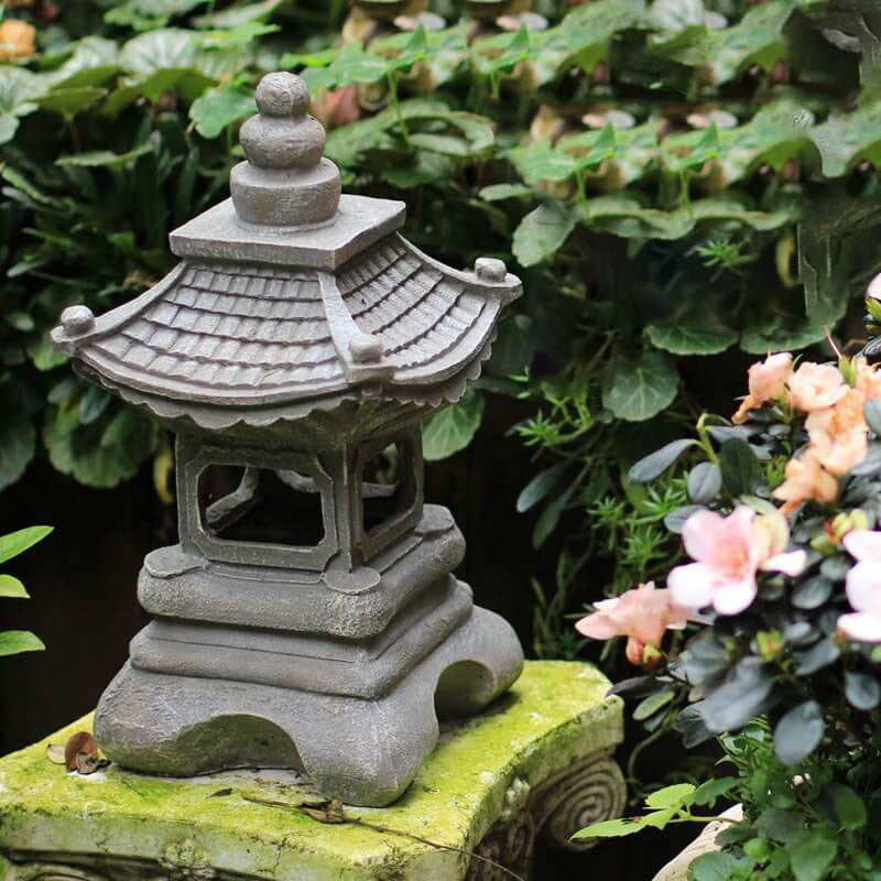 Japanese Zen Solar Waterproof Pagoda Stone LED Outdoor Garden Decoration Landscape Light