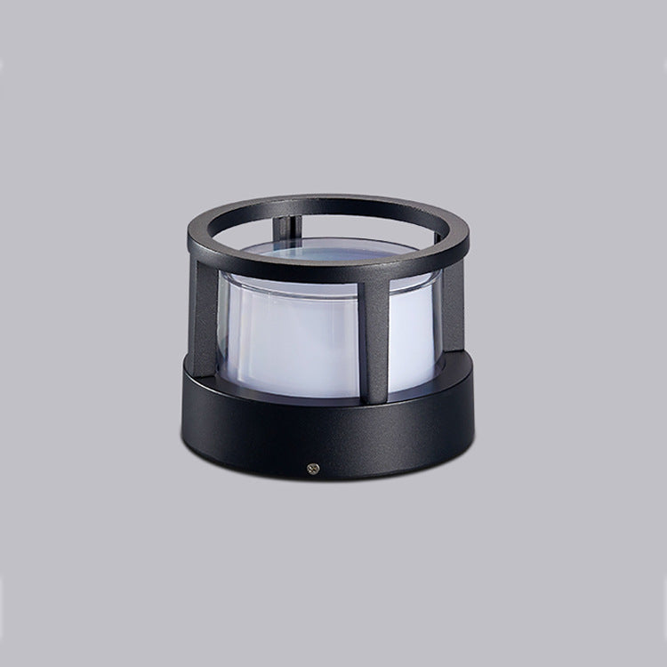 Modern Outdoor Cylindrical Column Head Light LED Outdoor Waterproof Patio Landscape