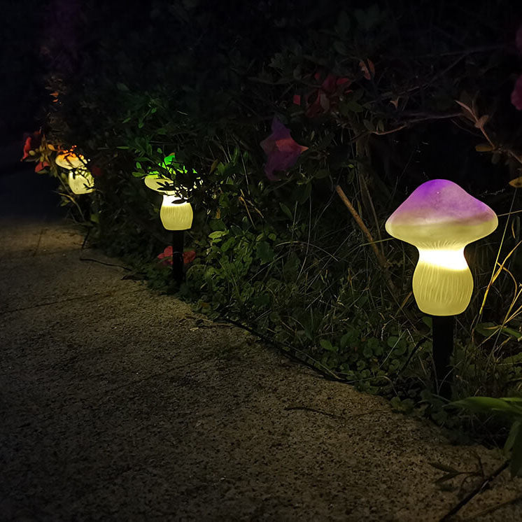 Lámpara LED solar para exteriores con forma de hongo para jardín, césped y suelo 