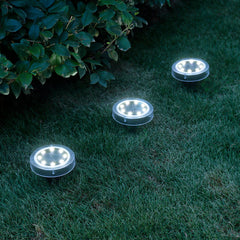 Modern Round Solar Outdoor LED Garden Lawn Ground Insert Light