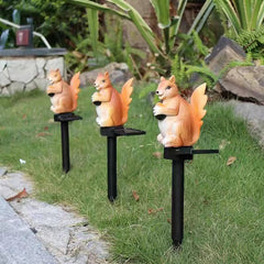 Outdoor Solar Squirrel Waterproof LED Garden Lawn Ground Insert Landscape Light