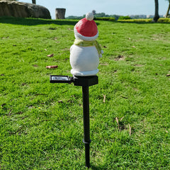 Modern Christmas Snowman Solar Outdoor Lawn LED Garden Ground Insert Landscape Light