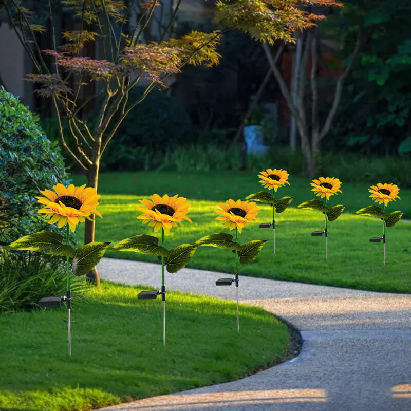 Solar Sunflower LED Outdoor Lawn Decorative Ground Plug Light