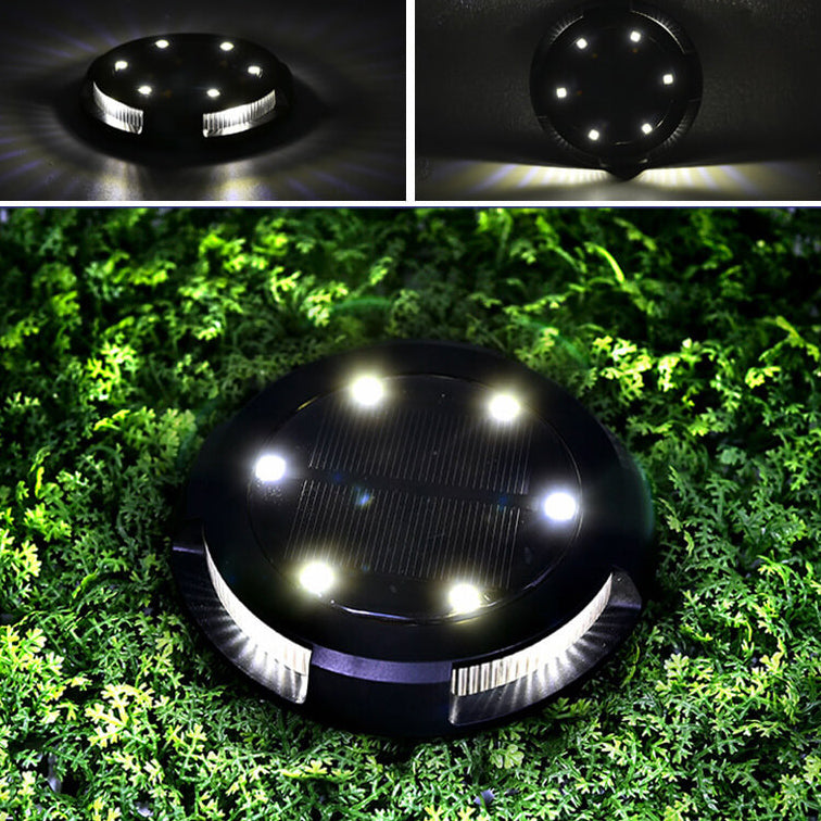 Lampe de paysage solaire ronde à quatre côtés pour jardin fleuri extérieur étanche 