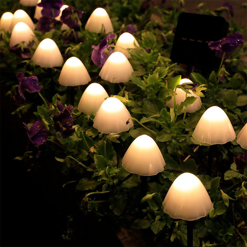 Contemporary Creative Solar Mini Mushroom Stainless Steel Acrylic LED Outdoor Landscape Light For Garden