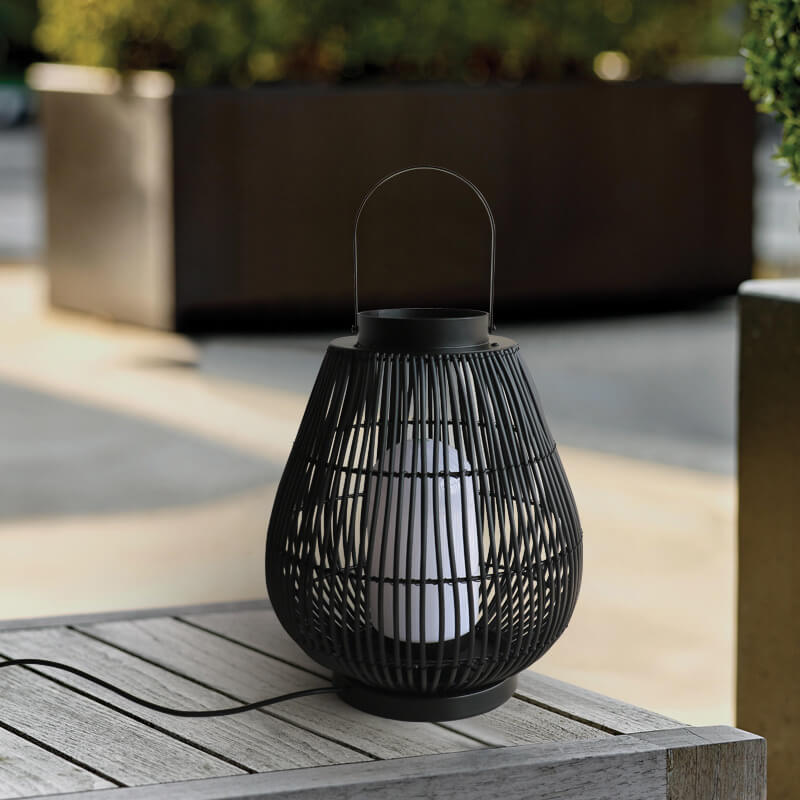 Modern Outdoor Rattan Woven Cage Shaped 1-Light Outdoor Landscape Light