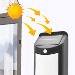 Lámpara de pared impermeable para patio al aire libre de plástico con sensor solar moderno 