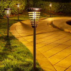 Outdoor Solar Bulb Plastic Cone LED Ground Insert Decorative Landscape Light