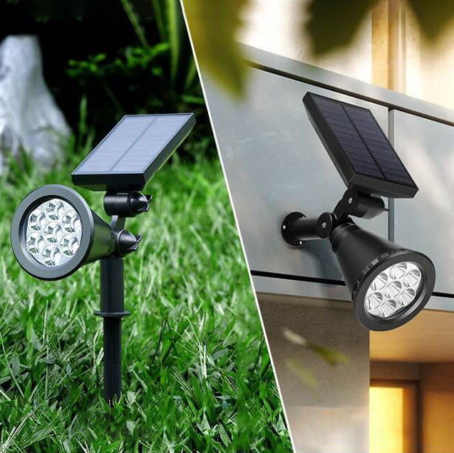 Luz LED giratoria para césped exterior, con energía solar, impermeable y ABS 