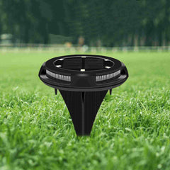 Lampe de paysage solaire ronde à quatre côtés pour jardin fleuri extérieur étanche 