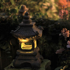 Japanese Zen Solar Waterproof Pagoda Stone LED Outdoor Garden Decoration Landscape Light