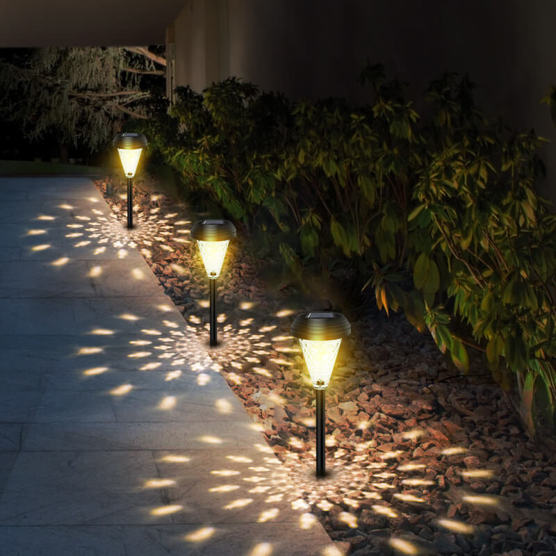 Lámpara LED de exterior con forma de cono de vidrio solar moderna para jardín 