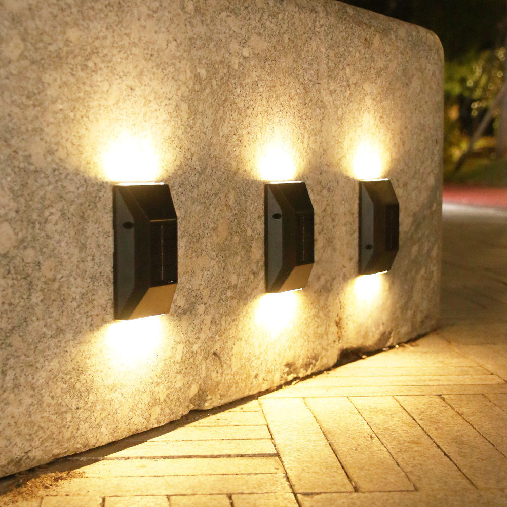 Modern Up Down Luminous Solar LED Outdoor Waterproof Garden Landscape Wall Sconce Lamp