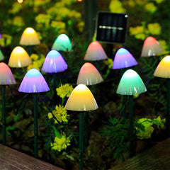 Contemporary Creative Solar Mini Mushroom Stainless Steel Acrylic LED Outdoor Landscape Light For Garden