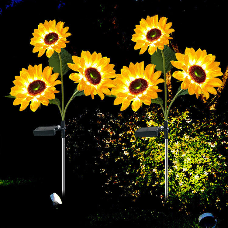 Solar Sunflower LED Outdoor Lawn Decorative Ground Plug Light