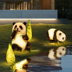 Lampe de paysage à LED en forme d'animal panda en résine créative contemporaine pour jardin