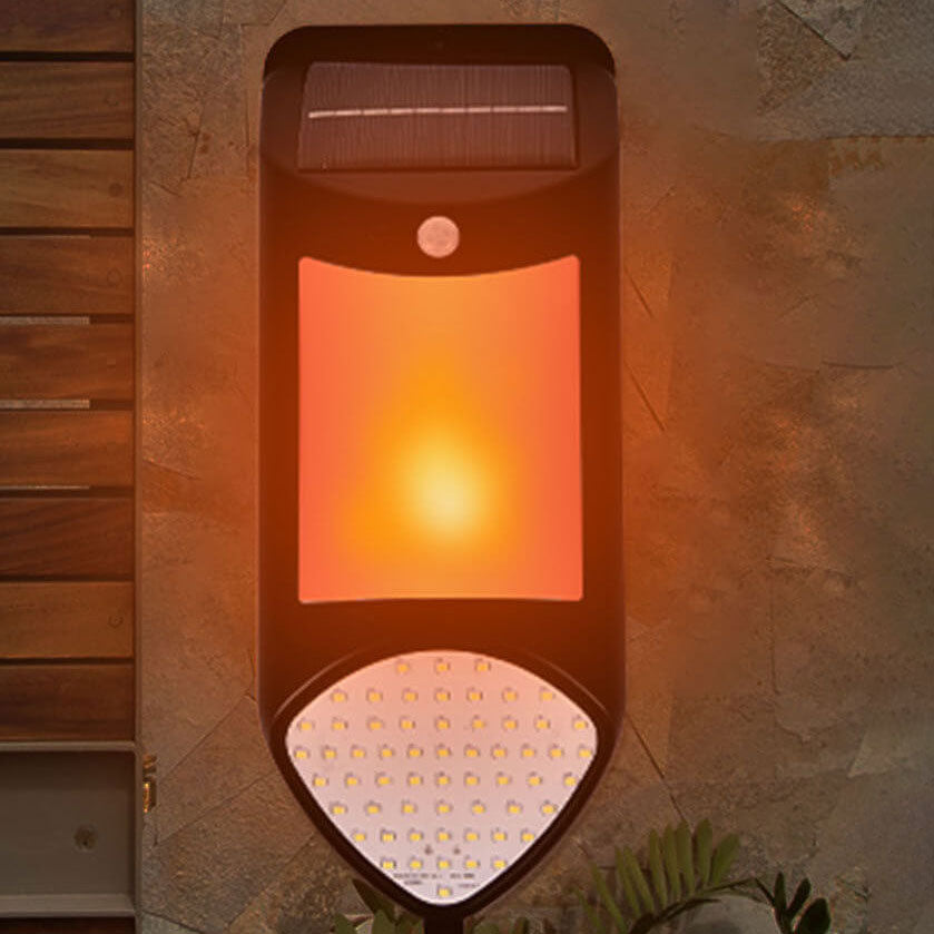 Lámpara de pared impermeable para patio al aire libre de plástico con sensor solar moderno 