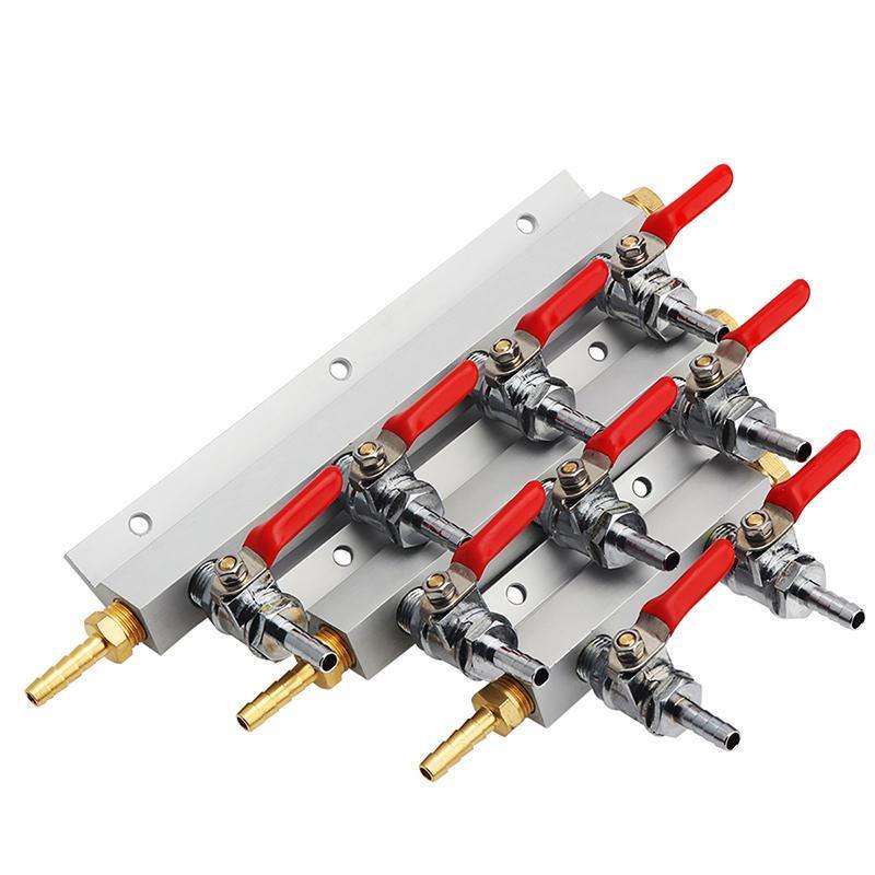 Bloc de distribution de gaz CO2 à 4 voies avec raccord cannelé de 7 mm Outils de fabrication de vin Distribution de bière pression 