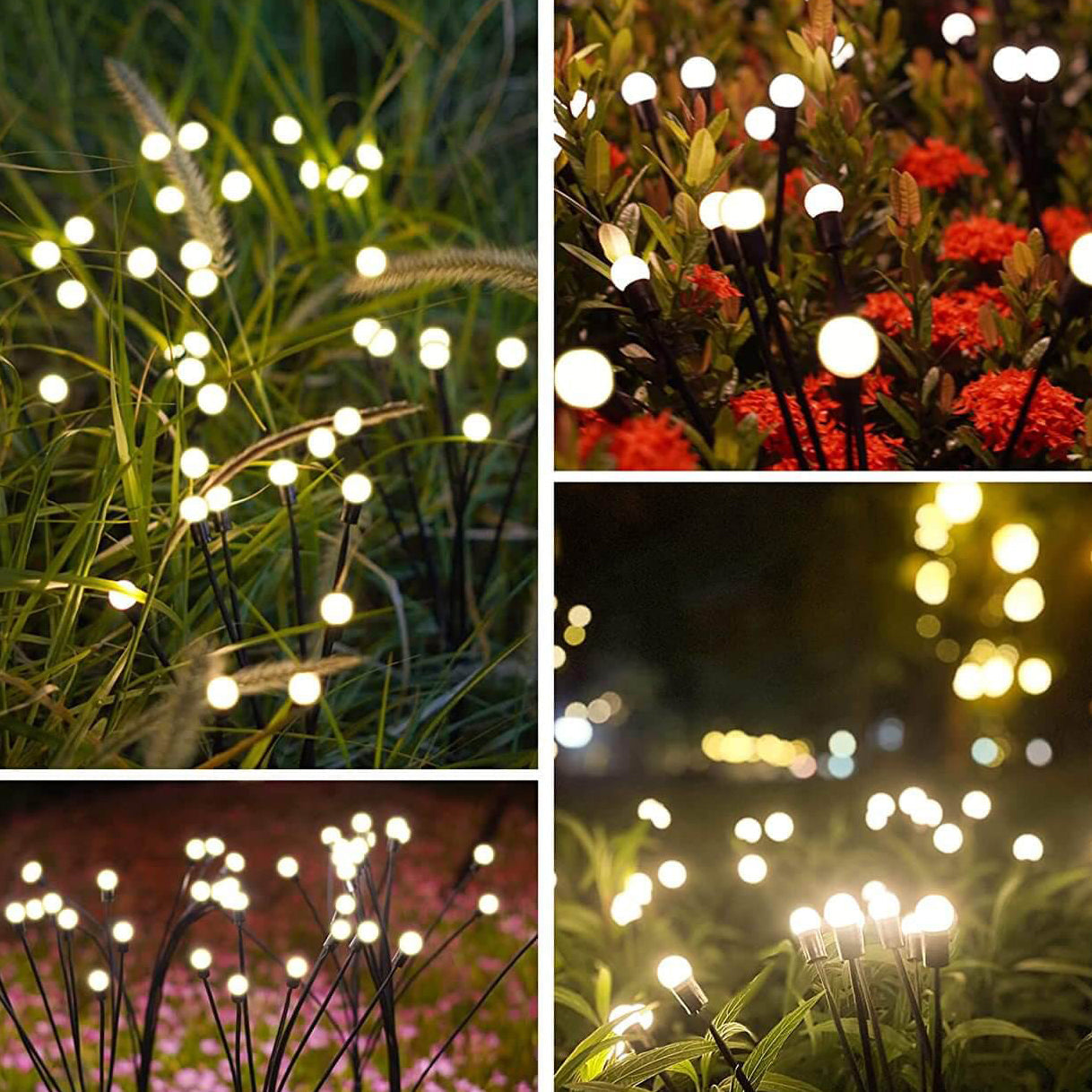 Modern Decorative Solar Firefly Waterproof ABS LED Lawn Insert Ground Outdoor Landscape Lighting