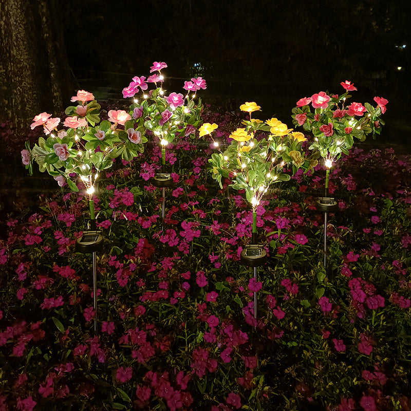 Lámpara LED solar decorativa para exteriores con simulación creativa moderna de azalea para jardín 