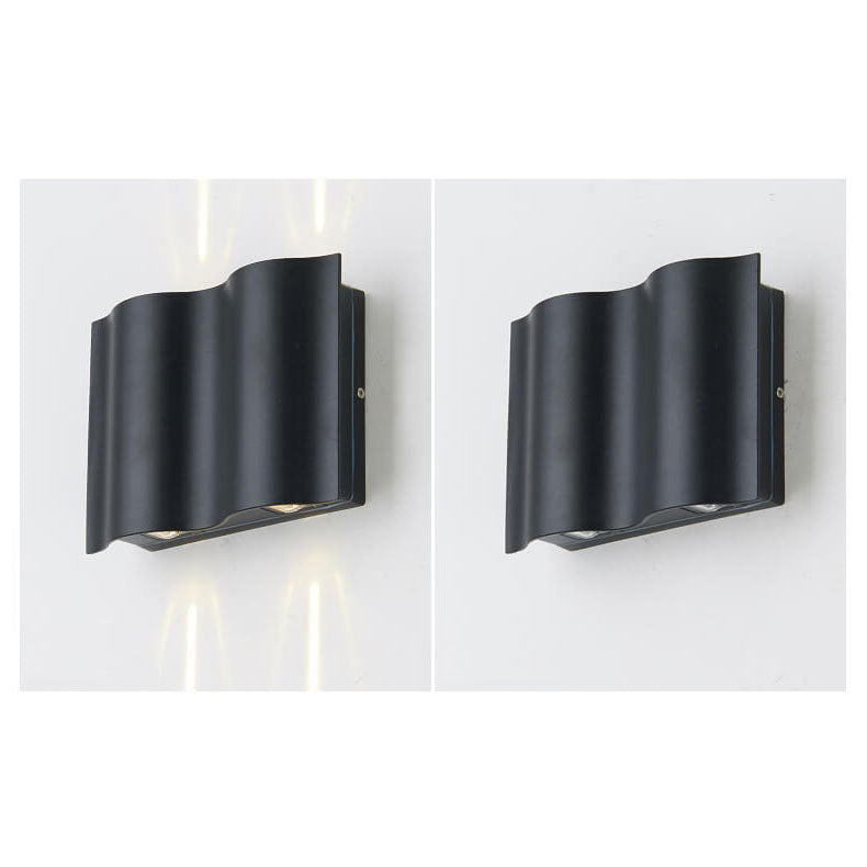 Lámpara de pared LED para exteriores, moderna, de aluminio y vidrio, resistente al agua 