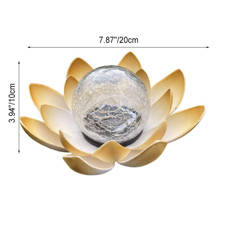 Solar Modern Glass Lotus LED Outdoor Landscape Light